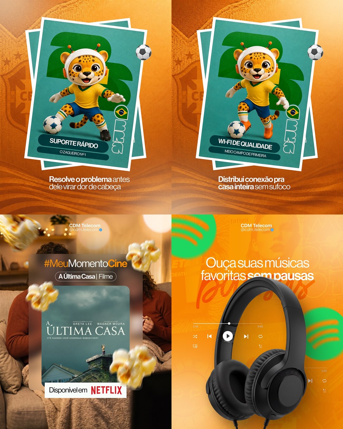CDM Telecom — Série de cards de campanha